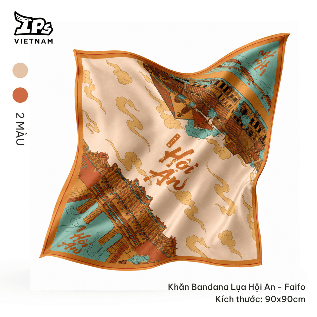Khăn lụa Bandana lụa Hội An- Faifo IP Hội An Mer