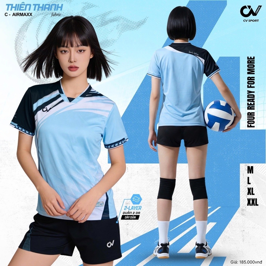 [ BST ] Bộ Đồ Bóng Chuyền Nữ CV SPORT - Vải C-AIRMAXX Thoáng Khí, Quần 2 Da Dày Dặn