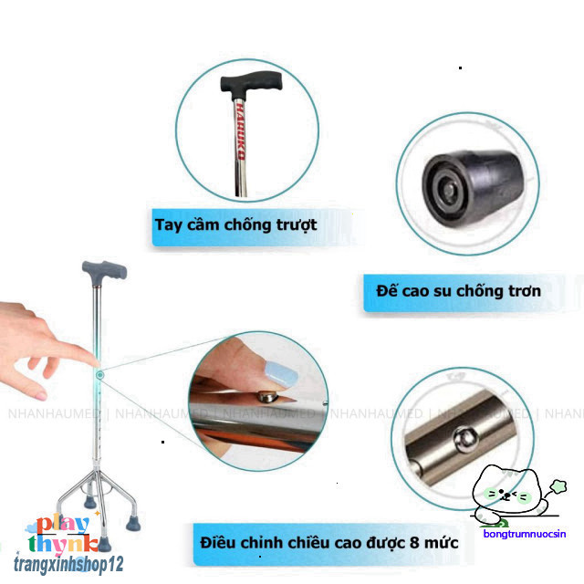 Gậy Đi Bộ 1-3-4 Chân Haruko - Thiết Kế An Toàn Cho Người Cao Tuổi