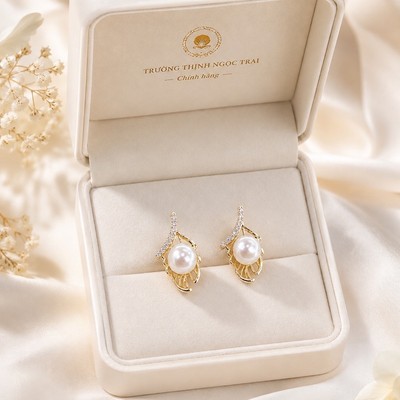 Bông Tai Ngọc Trai Chốt Rời Hạt Trắng Charm Xinh Sang Trọng - Ngọc Trai Trường Thịnh