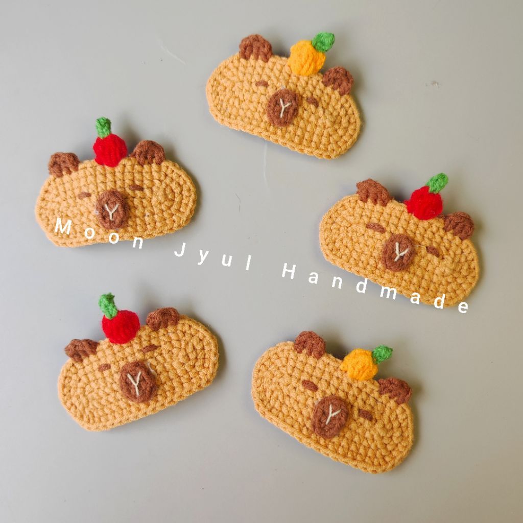 Kẹp tóc capybara đáng yêu bằng len handmade | Kẹp tóc len | Kẹp tóc handmade | Capybara