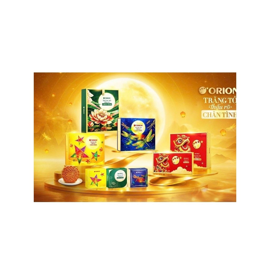 [ Tặng kèm hộp và túi đựng quà]  1 hộp bánh trung thu ORION 300gr / 600 gram