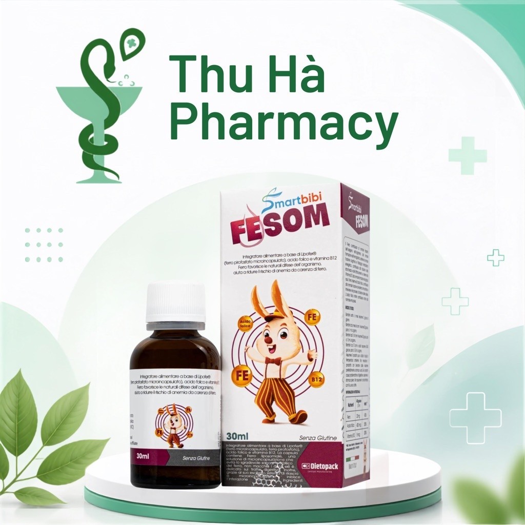 Siro Bổ Sung Sắt Smartbibi Fesom Cải Thiện Tình Trạng Thiếu Máu Cho Bé Chai 30ml -Thuhapharmacy