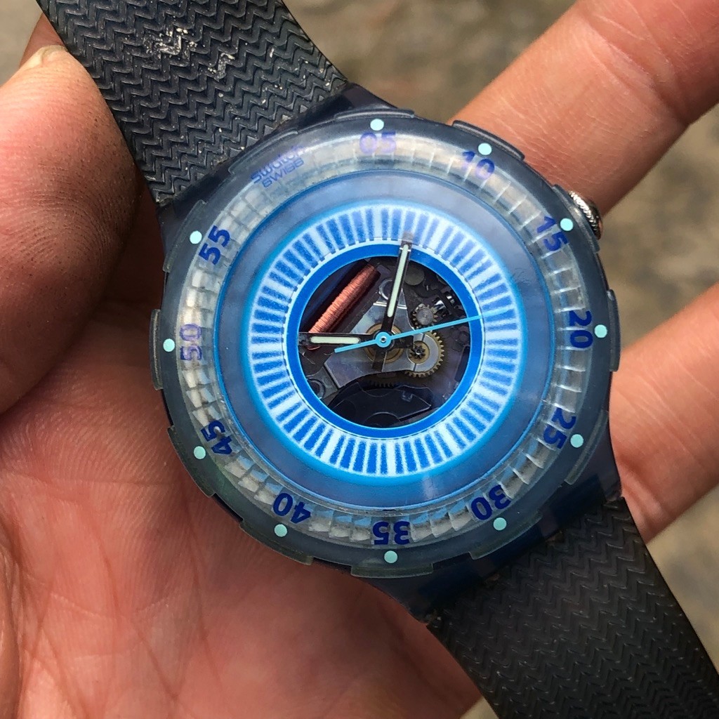 Đồng hồ Nam Nữ Swatch swiss lộ máy dây zin