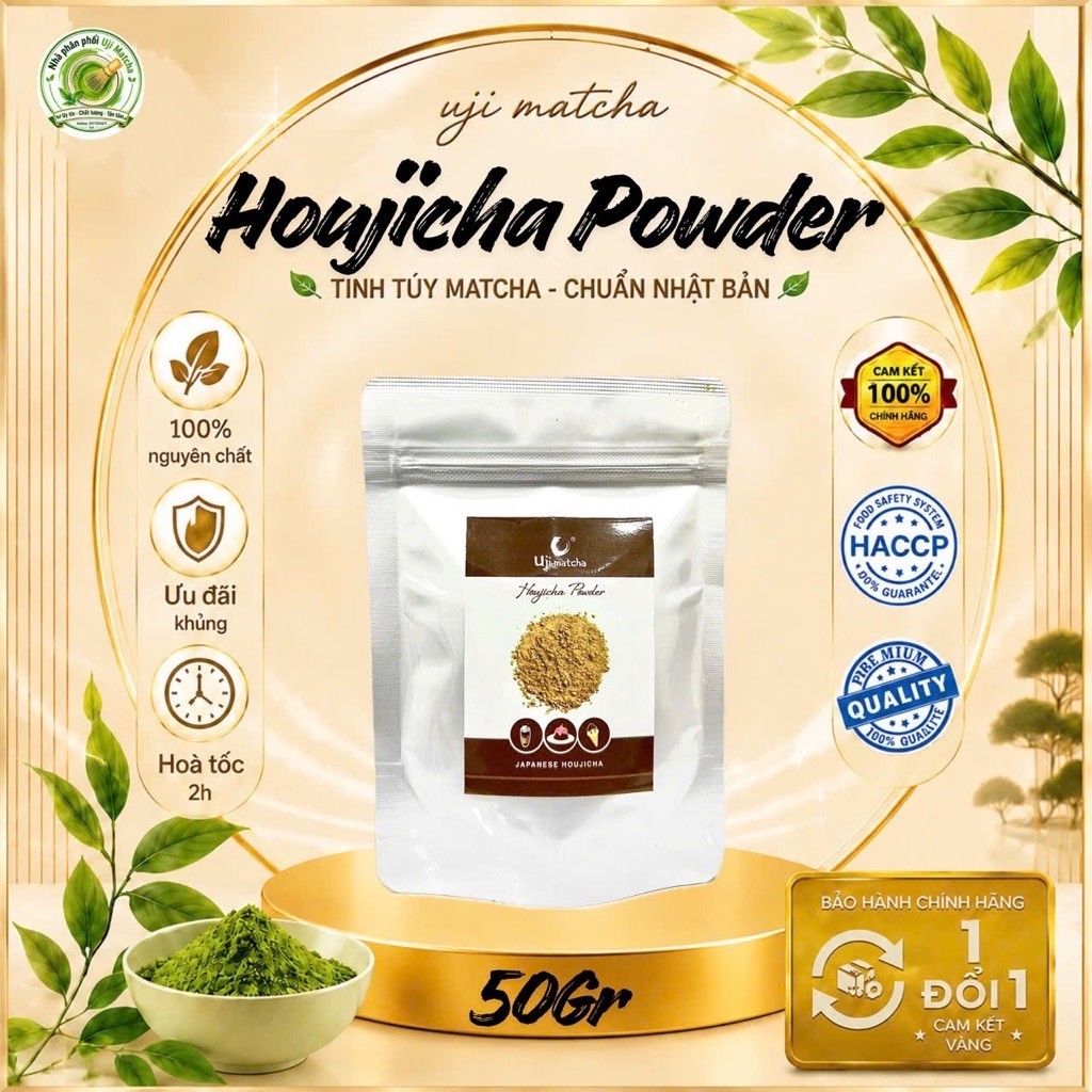 Bột Trà Rang Houjicha Powder nguyên chất - Không Đường Sữa - Túi 50GR