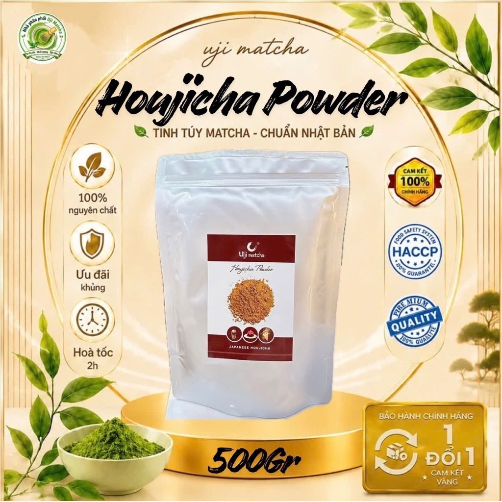 Bột Trà Rang Houjicha Powder Nguyên Chất Túi 500GR Cao Cấp