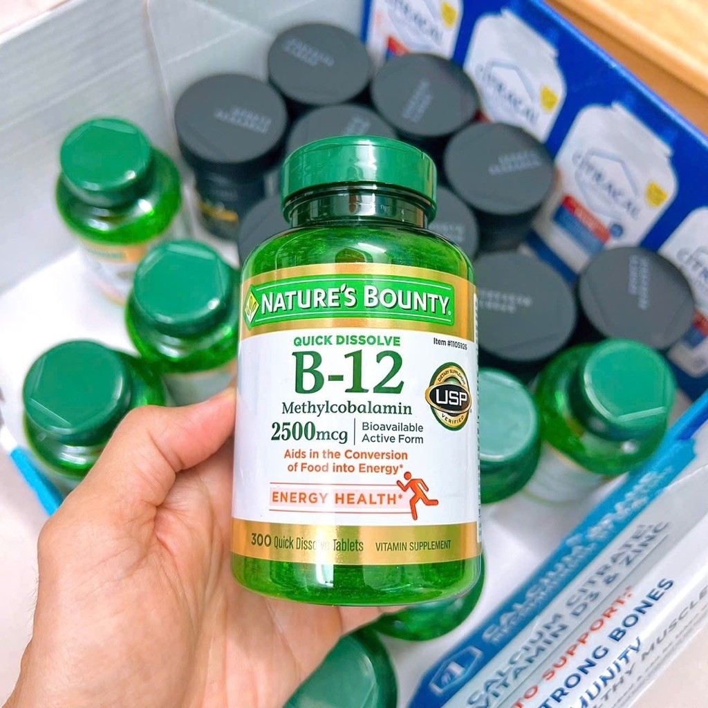 Các loại B-12 Nature’s Bounty, Nature Made…của Mỹ