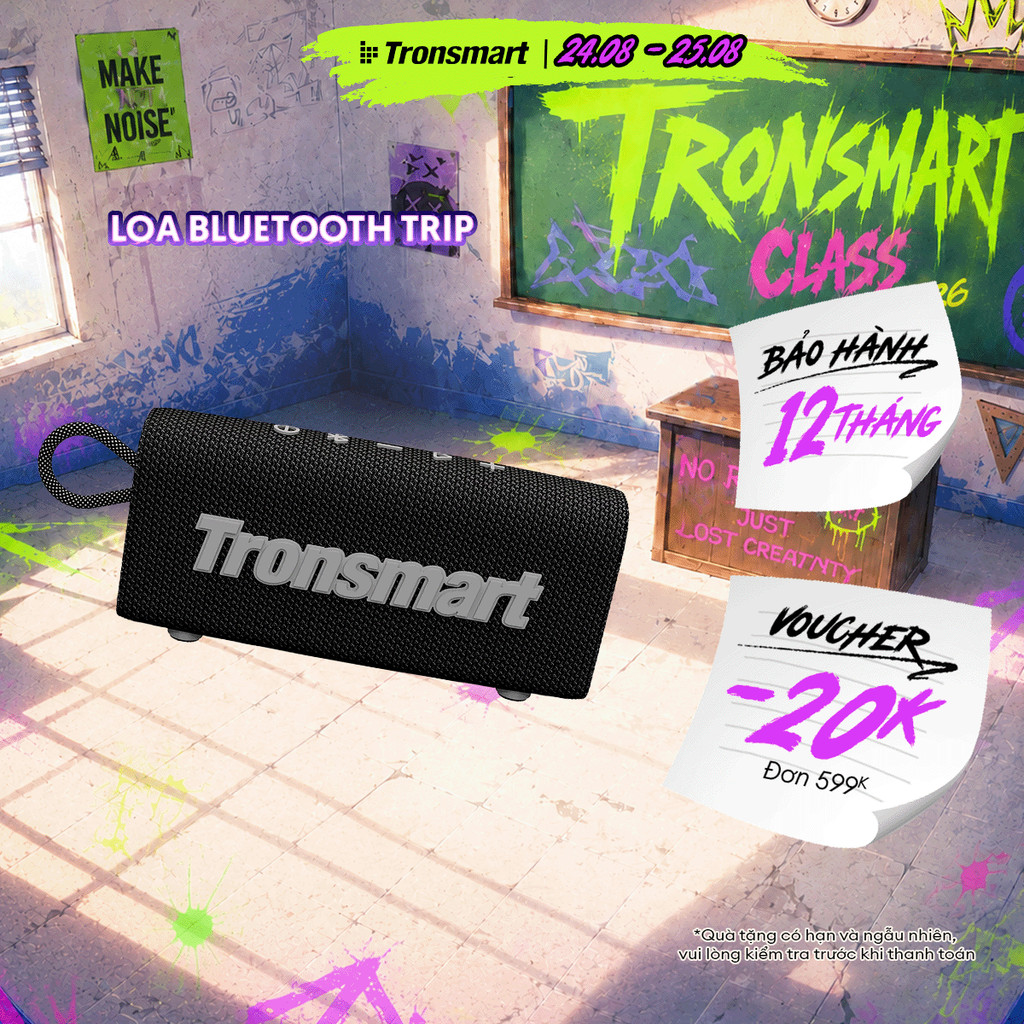 Loa Bluetooth TRONSMART TRIP/TRIP 2 | Công Suất 10W | Chơi Nhạc Đến 20H | Chống Nước IPX7 | Bảo Hành 12 Tháng