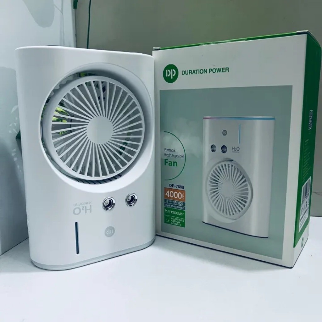 Quạt sạc tích điện phun sương để bàn Duration Power