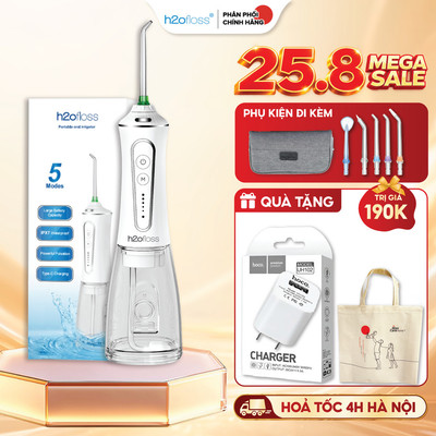 Máy tăm nước cầm tay H2ofloss HF-P11 300ml mẫu CAO CẤP, nâng cấp chống nước X2 toàn diện,Pin 30 ngày