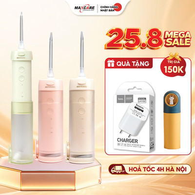Máy Tăm Nước Gấp Gọn Maxcare UltraClean Max456PRO Công Nghệ Nhật Bản - Sạch Sâu Êm Dịu - Bền Bỉ - Bảo Trì Trọn Đời