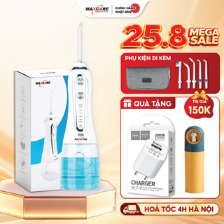 Máy tăm nước cầm tay Maxcare Max456S chính hãng Nhật Bản, 5 chế độ, Áp lực tia nước 1400 lần 1 phút sạch mảng bám