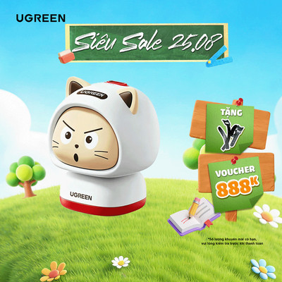 Củ sạc nhanh GaN Ugreen 45W X640 | Bản đặc biệt Thiết kế Silicone hình mèo | Chính hãng - Bảo hành 18 tháng 1 đổi 1