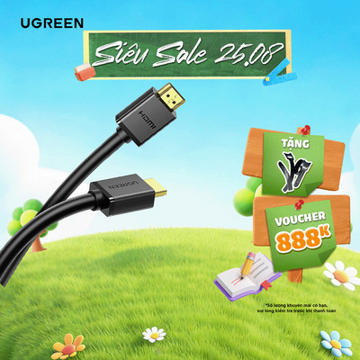 Cáp HDMI 2.0 tốc độ cao Ugreen HD104 Dùng cho Xiaomi Mi Box PS4 Bộ Chia HDMI Cáp Chuyển Đổi HDM | BH 18 tháng 1 đổi 1