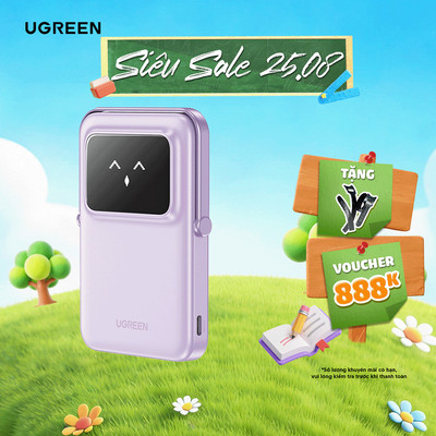 Pin Ugreen PB571 5000mAh | 20W | Sử Dụng Lõi Pin Li-Po | Tích Hợp Giá Đỡ | Bảo Hàng 18 Tháng 1 Đổi 1