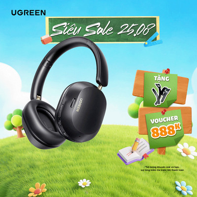 Tai nghe Bluetooth 5.4 Ugreen HP203 | Chống ồn chủ động | Sử dụng lên đến 75h | Chính hãng - Bảo hành 18 tháng 1 đổi 1