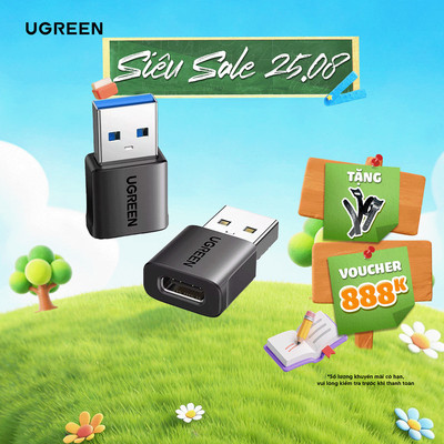 Đầu chuyển đổi USB-C cái sang USB-A đực 2.0 | Sạc nhanh 18W | Truyền tải dữ liệu 480Mbps | BH 18 tháng 1 đổi 1 45275