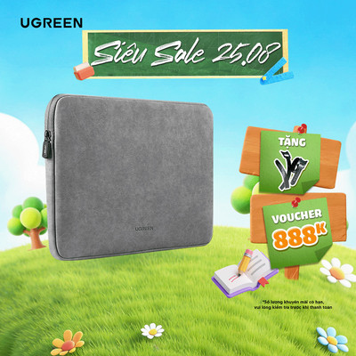 Túi đựng bảo vệ iPad/ Laptop UGREEN LP187 | Bề mặt da lót lông chống thấm, chống shock, trầy xước | Tương thích rộng