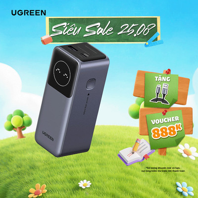 Pin sạc dự phòng Ugreen 12000mAh-20000mAh-25000mAh 100W-200W | Hỗ trợ sạc nhanh PD/QC/PPS | Bảo hành 18 tháng 1 đổi 1