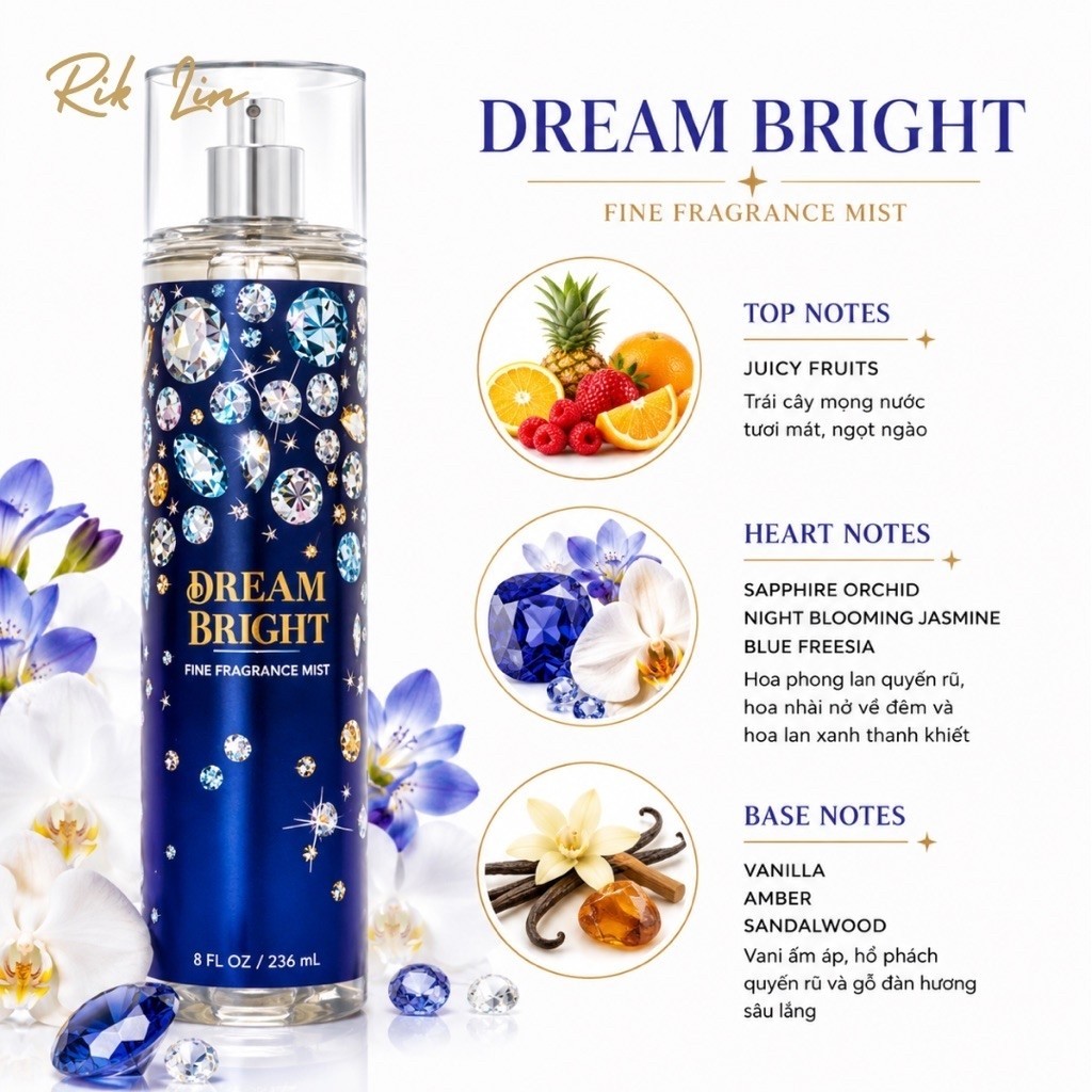 TAHITI ISLAND DREAM | DREAM BRIGHT | Xịt Thơm Body Mist Toàn Thân Usa