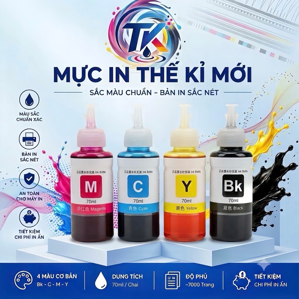 Mực In Ink Bottle 664 Thế Kỷ Mới Dùng Cho Máy in L110 L100 L110 L300 L235 L355