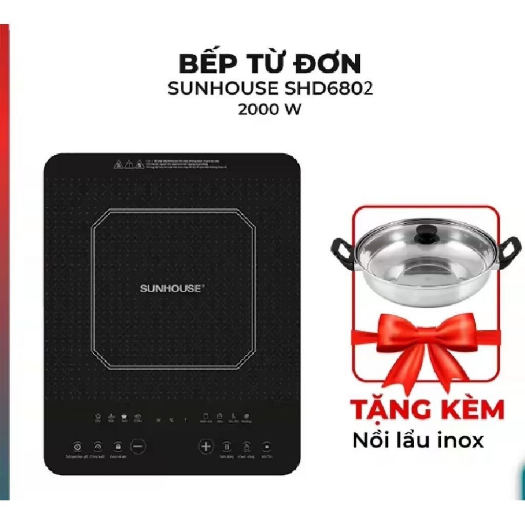 Bếp điện từ, bếp từ đơn Sunhouse SHD6802 #vatgialeothang #gastanggia #tietkiem