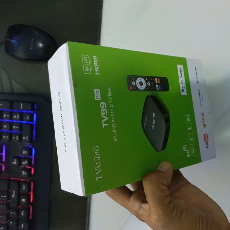 tivi box 4G TV99 Pro - TVAUDIO - kèm Remote giọng nói - -android 15