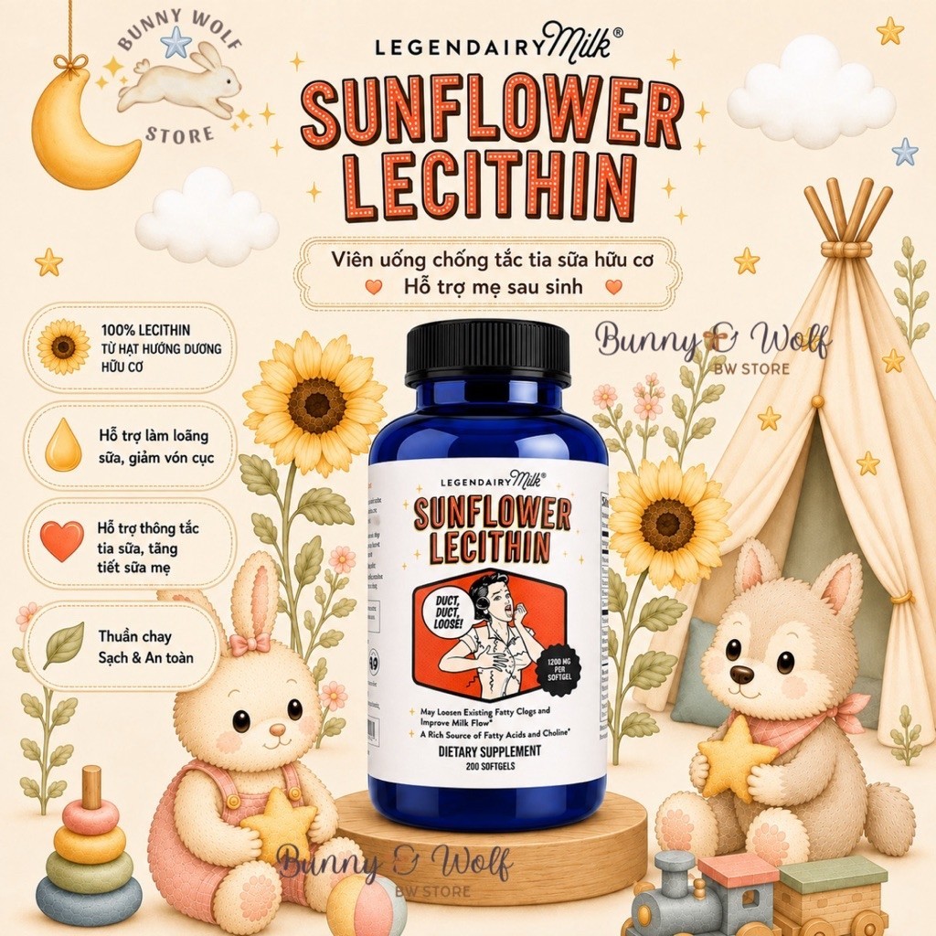 Thực phẩm Bảo vệ sức khoẻ LEGENDAIRY MILK SUNFLOWER LECITHIN - Viên Uống Tắc Tia Sữa Legendairy Milk