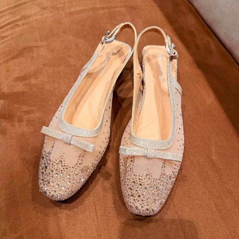 (ORDER) Sandal đính cequin mũi vuông
