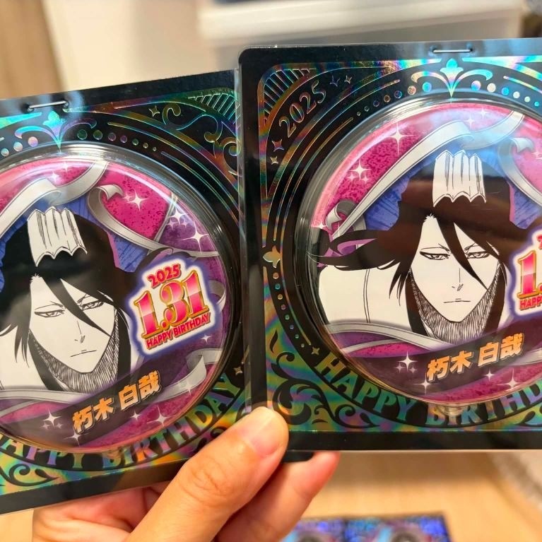 BADGE SINH NHẬT CHÍNH HÃNG JUMP ANIME BLEACH BYAKUYA NEWSEAL