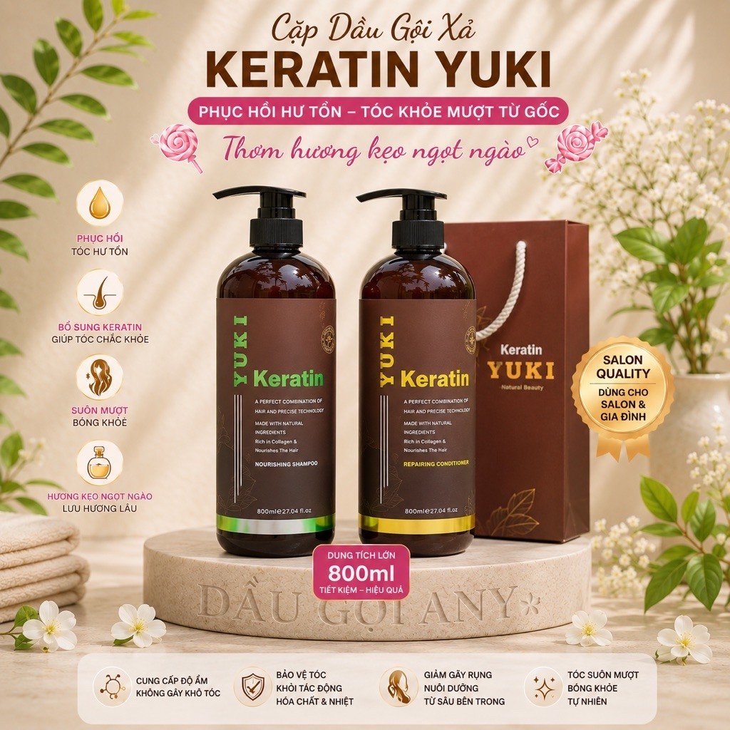 DẦU GỘI YUKI KERATIN 800ml