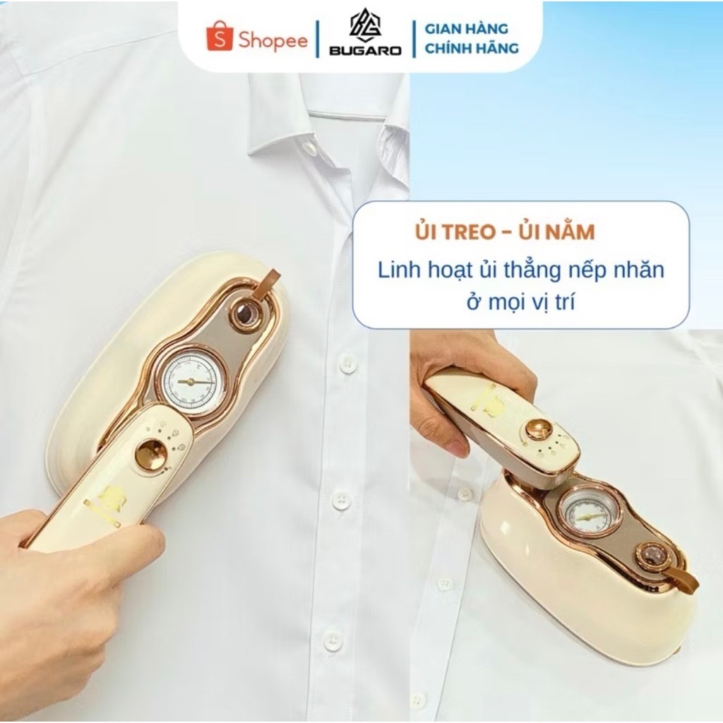 Bàn ủi hơi nước chính hãng Bugaro Công suất lớn mặt ủi ceramic thiết kế nhỏ gọn