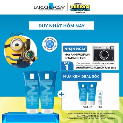 [VB] Bộ đôi gel rửa mặt làm sạch sâu da dầu La Roche-Posay Effaclar Purifying Foaming Gel 200ml