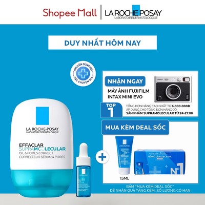 [VB HO Hyalu] Bộ sản phẩm dưỡng ẩm & kem dưỡng thông thoáng lỗ chân lông La Roche-Posay Effaclar Supra Molecular 40ML