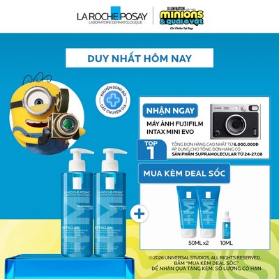 [VB] Bộ đôi gel rửa mặt làm sạch sâu da dầu La Roche-Posay Effaclar Purifying Foaming Gel 400ml