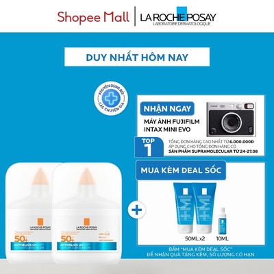 [VB] Bộ đôi chống nắng dạng serum siêu mỏng nhẹ La Roche-Posay ANTHELIOS UVAIR SPF50+ 50ml