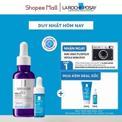 [VB HO Hyalu] Bộ sản phẩm dưỡng ẩm và dưỡng chất giúp ngăn ngừa, giảm thâm nám La Roche-Posay Mela B3 Serum 30ml
