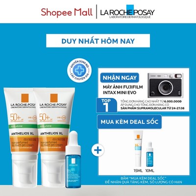 [VB HO Hyalu] Bộ dưỡng ẩm và bộ đôi chống nắng nâng tone cho da dầu La Roche-Posay Anthelios XL SPF50+ PA+++ 50ml