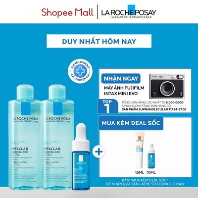 [VB HO Hyalu] Bộ sản phẩm dưỡng ẩm và bộ đôi tẩy trang da dầu La Roche-Posay Effaclar Micellar Water 400ml