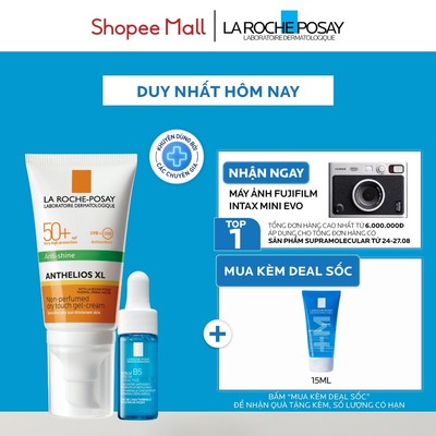 [VB HO Hyalu] Bộ dưỡng ẩm và chống nắng nâng tone cho da dầu La Roche-Posay Anthelios XL SPF50+ PA++++ 50ml