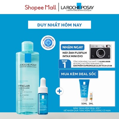 [VB HO Hyalu] Bộ sản phẩm dưỡng ẩm và tẩy trang dành cho da dầu La Roche-Posay Effaclar Micellar Water 400ml