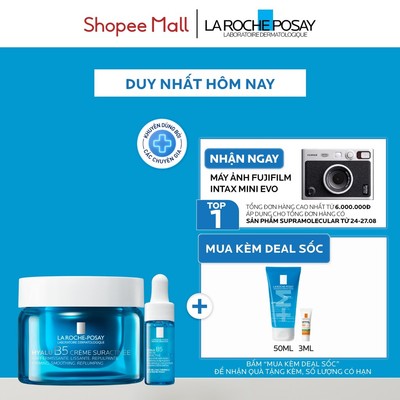 [VB HO Hyalu] Bộ sản phẩm dưỡng ẩm và mờ nếp nhăn La Roche-Posay Hyalu B5 Suractivated Cream 50ml
