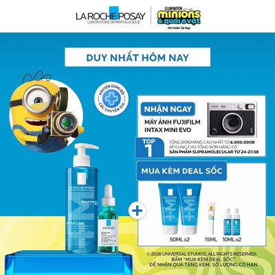 [VB] Bộ đôi làm sạch & giảm mụn La Roche-Posay Effaclar Foaming Gel 400ml & Effaclar serum 30ml