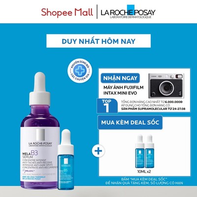 [VB HO Hyalu] Bộ sản phẩm dưỡng ẩm và dưỡng chất giúp ngăn ngừa, giảm thâm nám La Roche-Posay Mela B3 Serum 50ml