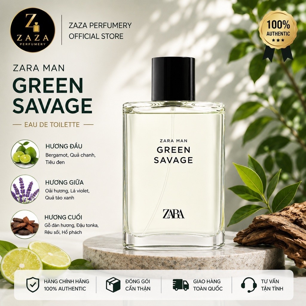 NƯỚC HOA NAM ZARA GREEN SAVAGE EDT 90 ML (1.35 FL OZ)