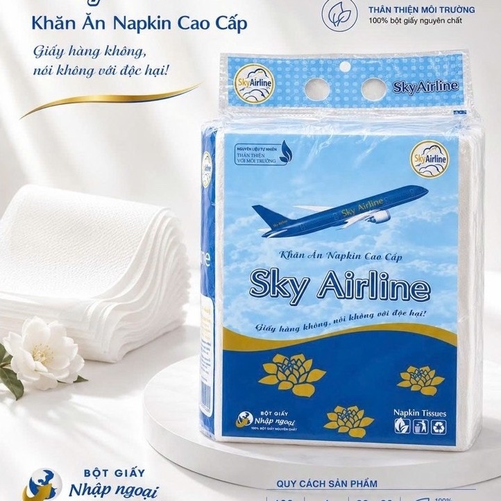 combo 5 bịch giấy đa năng sky airline cao cấp tặng ngay 1 gói giấy ăn con gấu