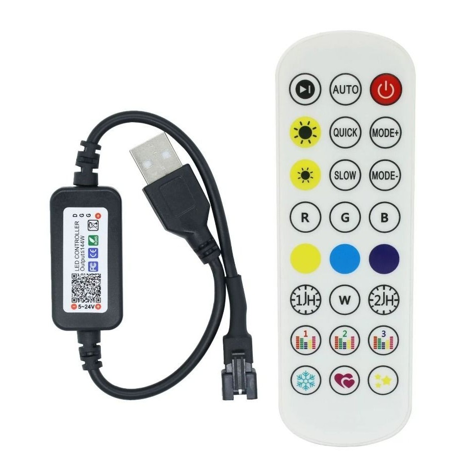 Bộ điều khiển đèn Led ARGB 3pin 5~24V WS2811 WS2812B 16703 app bluetooth hiệu ứng đuổi
