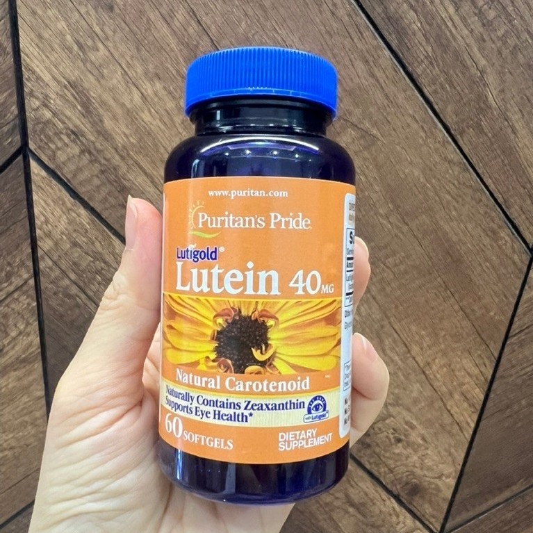 Viên hỗ trợ sức khỏe mắt Puritan's Pride Lutein hàm lượng 20mg và 40mg.