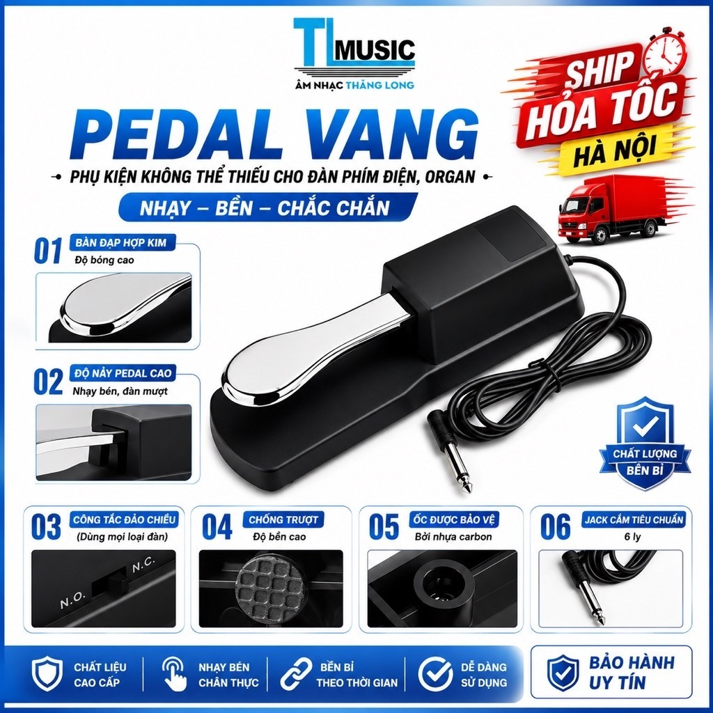 Sustain Pedal, Pedal vang dùng cho đàn Organ và Piano điện