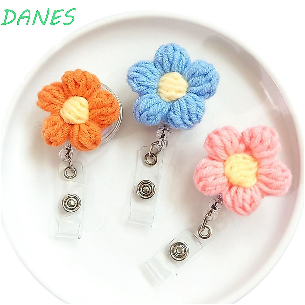 FRBFRB Nurse Badge Reel, Đan Flora Len Hoa Huy Hiệu Người Giữ, Thẻ ID Huy Hiệu Thẻ Ngực Thẻ Tên Thẻ 